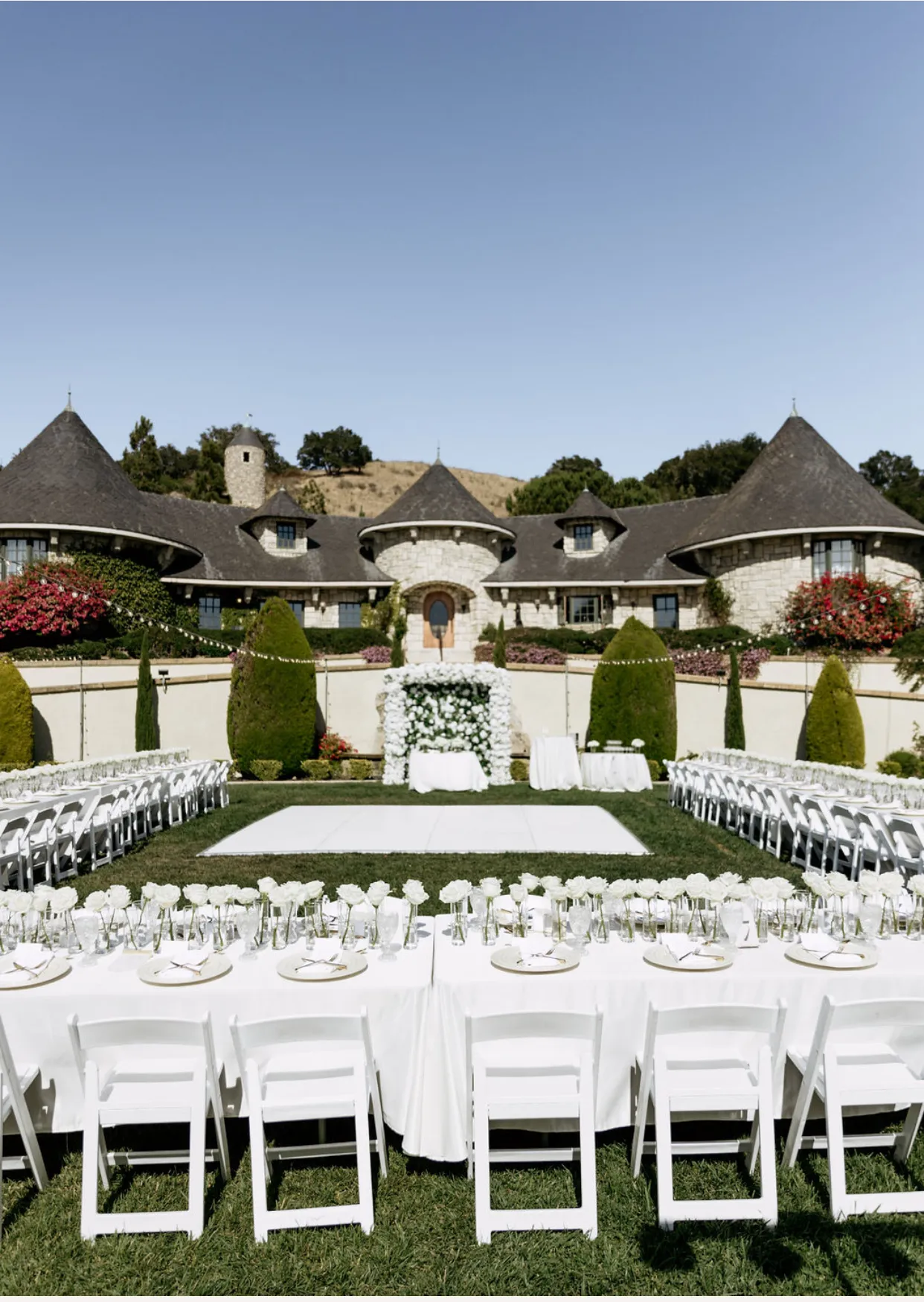 Tables and venue settings at a Grapevine Catering event