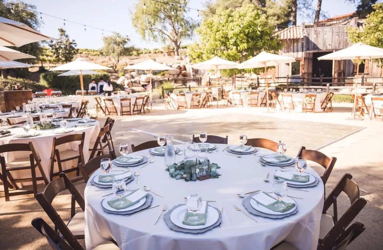Tables and venue settings at a Grapevine Catering event